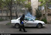عملیات ضدعفونی معابر عمومی  و شهری محله نبرد تهران