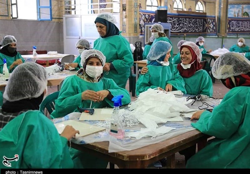 کارگاه مردمی تولید ماسک در مساجد اصفهان