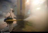 ضد عفونی حرم امامزاده صالح (ع) برای مبارزه با ویروس کرونا توسط تیم عملیاتی آتش نشانی تهران