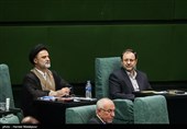 سیدنظام‌الدین موسوی و حجت‌الاسلام سیدمحمود نبویان در مراسم افتتاحیه یازدهمین دوره مجلس شورای اسلامی