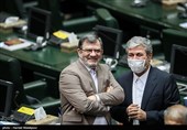 غلامرضا تاجگردون و عبدالحسین روح الامینی در مراسم افتتاحیه یازدهمین دوره مجلس شورای اسلامی 