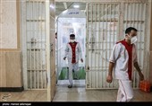 نصب تونل ضد عفونی  در راهروهای ندامتگاه و زندان تهران بزرگ در روزهایی کرونایی برای جلوگیری از شیوع کویید19