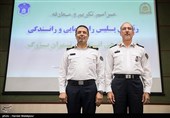 سردار محمدحسین حمیدی رئیس پلیس جدید و سردار محمدرضا مهماندار رئیس پلیس سابق راهور تهران بزرگ