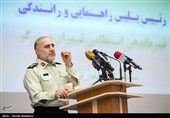 سخنرانی سردار حسین رحیمی فرمانده نیروی انتظامی تهران بزرگ در مراسم تودیع و معارفه رئیس پلیس راهور تهران بزرگ