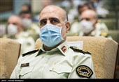 سردار حسین رحیمی فرمانده نیروی انتظامی تهران بزرگ در مراسم تودیع و معارفه رئیس پلیس راهور تهران بزرگ