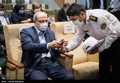 مناف هاشمی معاون حمل و نقل و ترافیک شهرداری تهران در مراسم تودیع و معارفه رئیس پلیس راهور تهران بزرگ