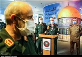 امیر سرتیپ عبدالرحیم موسوی فرمانده ارتش ،سرلشکر محمد باقری رییس ستاد کل نیروهای مسلح و  سردار حسین سلامی فرمانده سپاه پاسداران در مراسم افتتاح سراسرنمای مقاومت سردار سپهبد شهید حاج قاسم سلیمانی