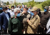 امیر سرتیپ عبدالرحیم موسوی، فرمانده ارتش، سردار کارگر رییس بنیاد حفظ آثار و نشر ارزش‌های دفاع مقدس و سردار اسماعیل قاآنی فرمانده نیروی قدس سپاه در مراسم افتتاح سراسرنمای مقاومت سردار سپهبد شهید حاج قاسم سلیمانی