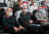 سرلشکر سیدعبدالرحیم موسوی فرمانده کل ارتش، سرلشکر محمد باقری رئیس ستاد کل نیروهای مسلح و سرلشکر حسین سلامی فرمانده کل سپاه در آیین تجلیل و تکریم سراسری یک میلیون پیشکسوت دفاع مقدس و مقاومت