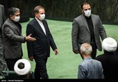 ورود اسحاق جهانگیری معاون اول رئیس جمهور به جلسه رأی اعتماد به وزیر پیشنهادی صنعت، معدن و تجارت