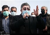 محمدرضا طاهری در مراسم تشییع و خاکسپاری پیکر امیر سرتیپ محمود ارضی برادر حاج منصور ارضی - بهشت زهرا(س)