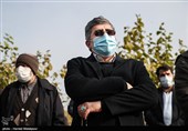 محمدرضا طاهری در مراسم تشییع و خاکسپاری پیکر امیر سرتیپ محمود ارضی برادر حاج منصور ارضی - بهشت زهرا(س)