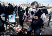 جلال ملکی سخنگوی سازمان آتش‌نشانی در چهارمین سالگرد آتش‌نشانان شهید حادثه پلاسکو - بهشت زهرا(س)