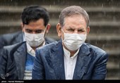 اسحاق جهانگیری معاول اول رئیس جمهور در حاشیه آخرین جلسه هیئت دولت در سال 1399