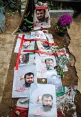 مزار شهید مدافع حرم مهدی بختیاری که امروز به خاک سپرده شد