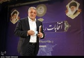 حضور محسن هاشمی در ستاد انتخابات کشور