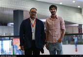 تورج الوند بازیگر  و رضا میرکریمی کارگردان فیلم نگهبان شب در دومین روز سی‌وهشتمین جشنواره جهانی فیلم فجر در پردیس سینمایی چارسو