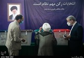 آیت الله جنتی رئیس مجلس خبرگان رهبری درمحل صندوق اخذ رای در شورای نگهبان