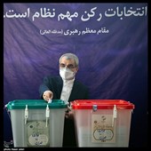 عباسعلی کدخدایی در محل صندوق اخذ رای در شورای نگهبان
