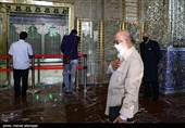 مهدی چمران نمایندگی ششمین دوره انتخابات شورای شهر تهران  در حرم حضرت عبدالعظیم حسنی(ع) 