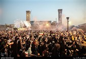 جشن پیروزی ابراهیم رئیسی در انتخابات  در میدان امام حسین(ع)