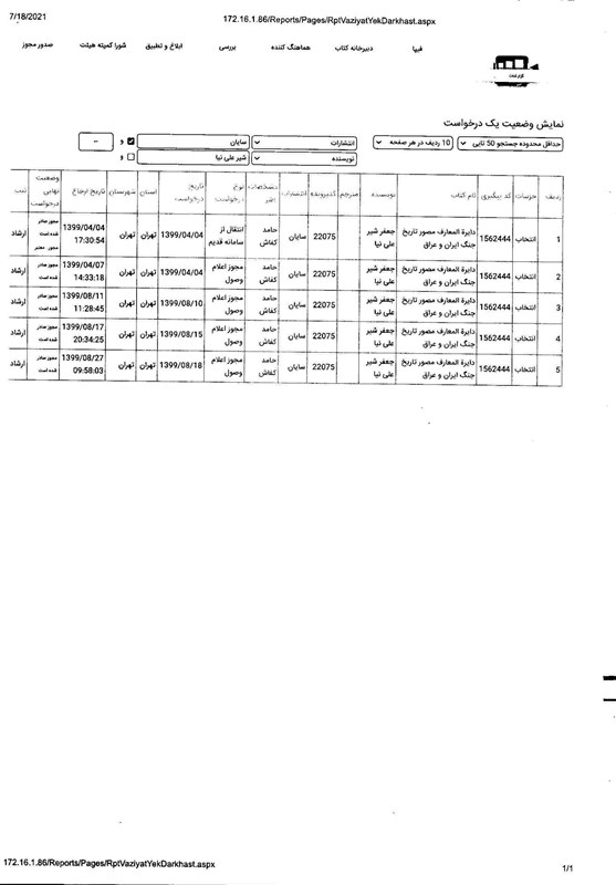 کتاب و ادبیات , کتاب , وزارت فرهنگ و ارشاد , 