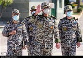 ورود امیر علیرضا صباحی فرد فرمانده نیروی پدافند هوایی ارتش به محل برگزاری نشست خبری