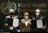  امضای یادداشت تفاهم میان دولت ژاپن و نمایندگی سازمان جهانی بهداشت(WHO)در جمهوری اسلامی ایران  با حضور هیروتاکاماتسئو کاردار سفارت ژاپن،سیدجعفر حسین و محمدحسین نیکنام