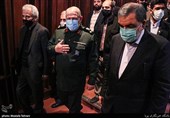 حضور سرلشکر صفوی دستیار و مشاور عالی فرمانده معظم کل قوا و محسن رضایی معاون اقتصادی رئیس جمهوردر مراسم بزرگداشت سردار جهادی حاج مهدی ورشابی