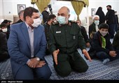 حضور سردار سلامی فرمانده کل سپاه پاسداران و محمد مخبر معاون اول رئیس جمهور در مراسم ترحیم شهید حسن ایرلو