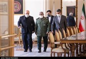 سردار اسماعیل قاآنی فرمانده سپاه قدس سپاه پاسداران در مراسم یادبود شهید حسن ایرلو سفیر ایران در یمن