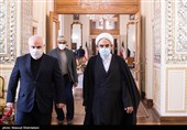 حجت الاسلام محسن قمی معاون ارتباطات بین‌الملل دفتر مقام معظم رهبری در مراسم یادبود شهید حسن ایرلو سفیر ایران در یمن