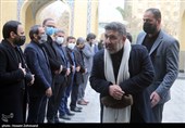 حضور سعید حدادیان در مراسم یادبود فرزند سخنگوی دولت