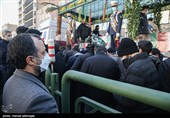 سیداحسان خاندوزی وزیر اقتصاد در مراسم  تشییع پیکر 150 شهید دوران دفاع مقدس در تهران