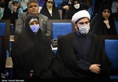  حجت الاسلام مهدی هادی رئیس پژوهشگاه قوه قضاییه و الهام آزاد نماینده مجلس در همایش نکوداشت پژوهش