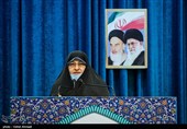 سخنرانی انسیه خزعلی معاون امور زنان و خانواده رئیس‌جمهور ، پیش از خطبه های نماز جمعه تهران 
