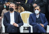 حضور حسین امیر عبداللهیان وزیر امور خارجه وسعید خطیب‌زاده سخنگوی وزارت امور خارجه درمراسم اربعین سفیر مجاهد یمن شهید حاج حسن ایرلو