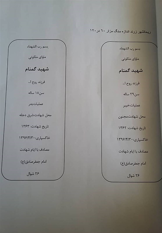 استان کرمان , شهید , شهدای گمنام , 