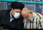  سید حسن خمینی و سعید قاسمی در مراسم اجتماع مردمی هسته‌های جهاد و پیشرفت