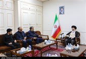 دیدار محسن رضایی  معاون اقتصادی رئیس جمهور با آیت الله سید هاشم حسینی بوشهری رئیس جامعه مدرسین حوزه علمیه قم