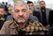 حضور سرلشکر عزیز جعفری در مراسم ترحیم رستم قاسمی