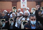  تجمع مردم مقابل سفارت فرانسه در اعتراض به اهانت مجله شارلی ابدو