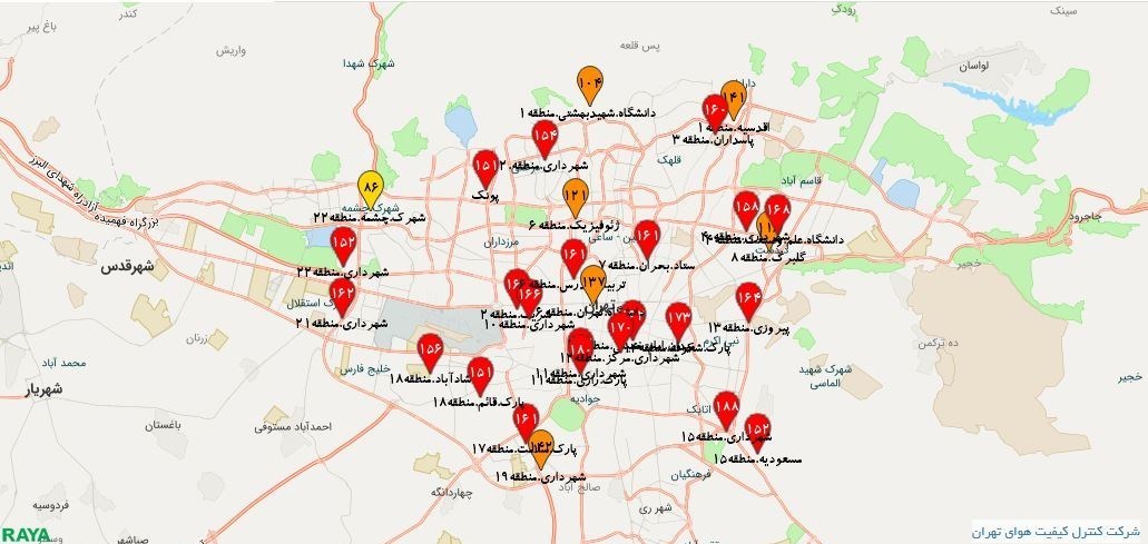 کیفیت هوای تهران , شرکت کنترل کیفیت هوا , آلودگی هوا , 