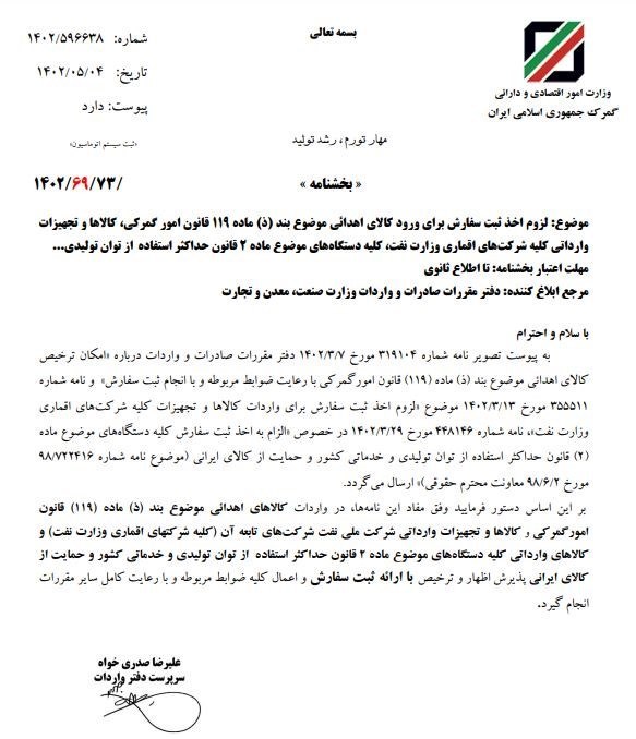 گمرک جمهوری اسلامی ایران ,