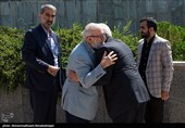  محمدجواد لاریجانی  و مجید قلی زاده مدیرعامل خبرگزاری تسنیم در نشست ایران فضایی و آئین رونمایی از سرویس فضا و نجوم خبرگزاری تسنیم