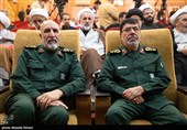 سردار رمضان شریف سخنگو و مسئول روابط عمومی کل سپاه و سردار نعمان غلامی  فرمانده دانشگاه افسری و تربیت پاسداری امام حسین(ع)و