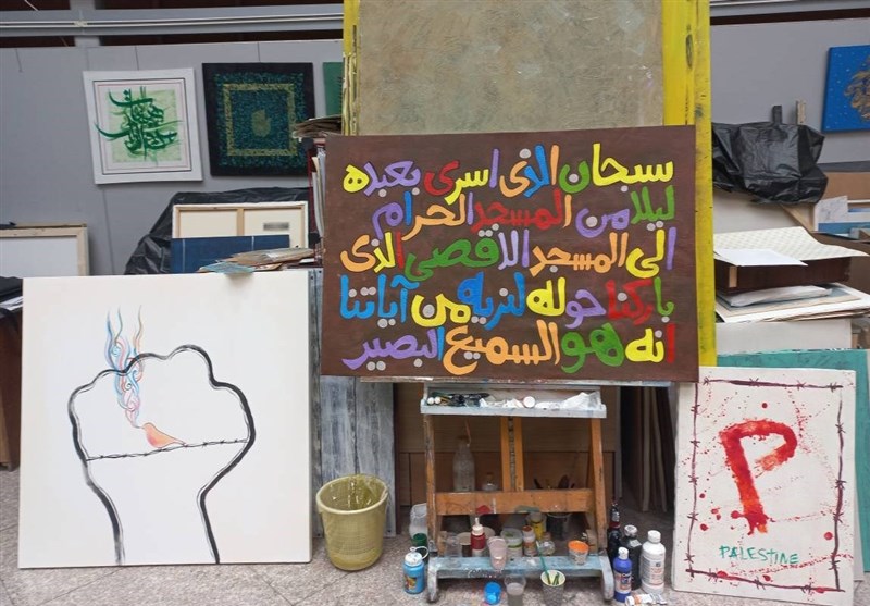 طوفان الاقصی , هنرهای تجسمی , حوزه هنری , نقاشی , خوشنویسی , نگارگری , مجسمه سازی , رژیم صهیونیستی (اسرائیل) , تسنیم ,