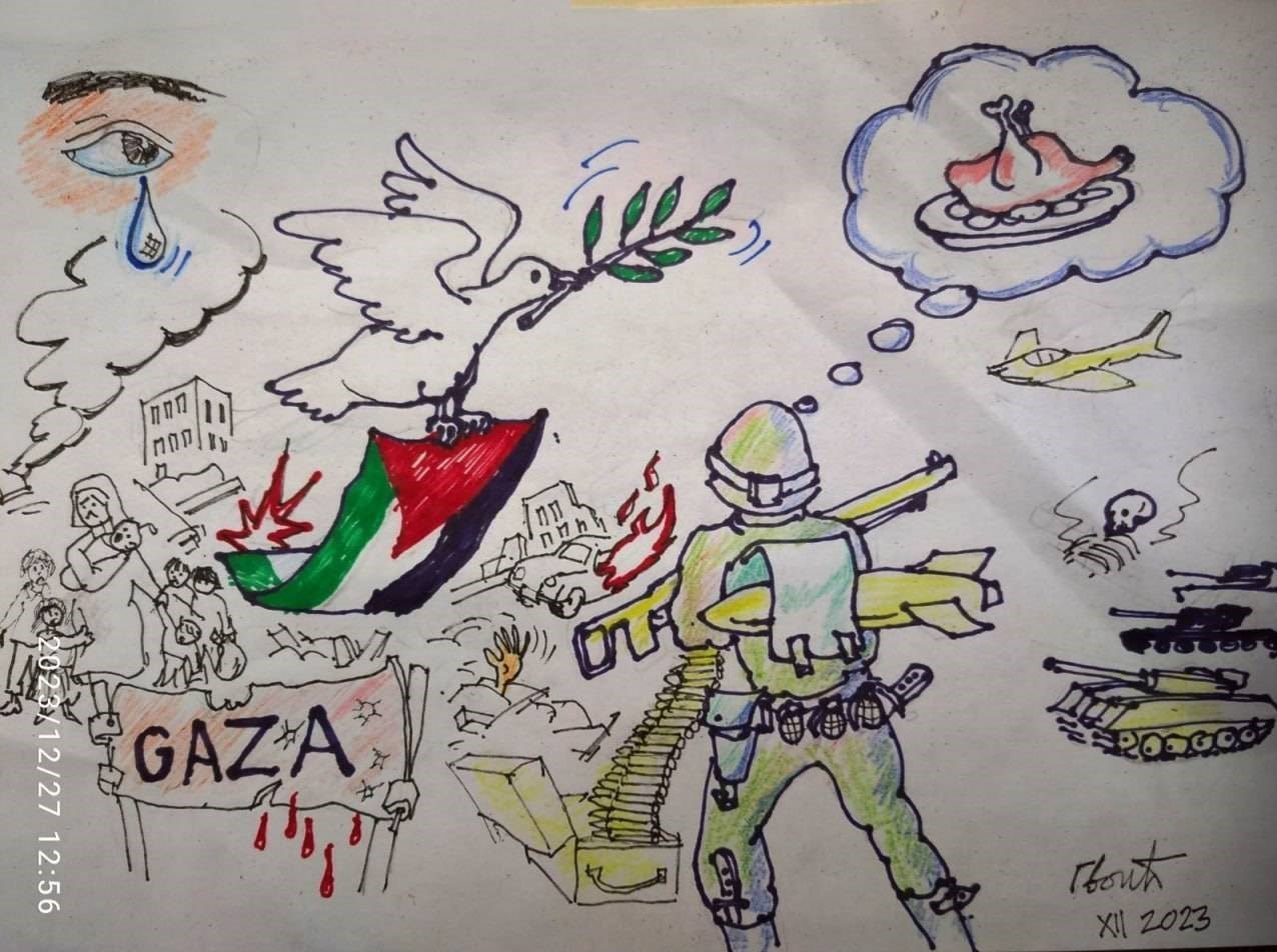کشور فلسطین , طوفان الاقصی , کاریکاتور , هنرهای تجسمی , صربستان ,