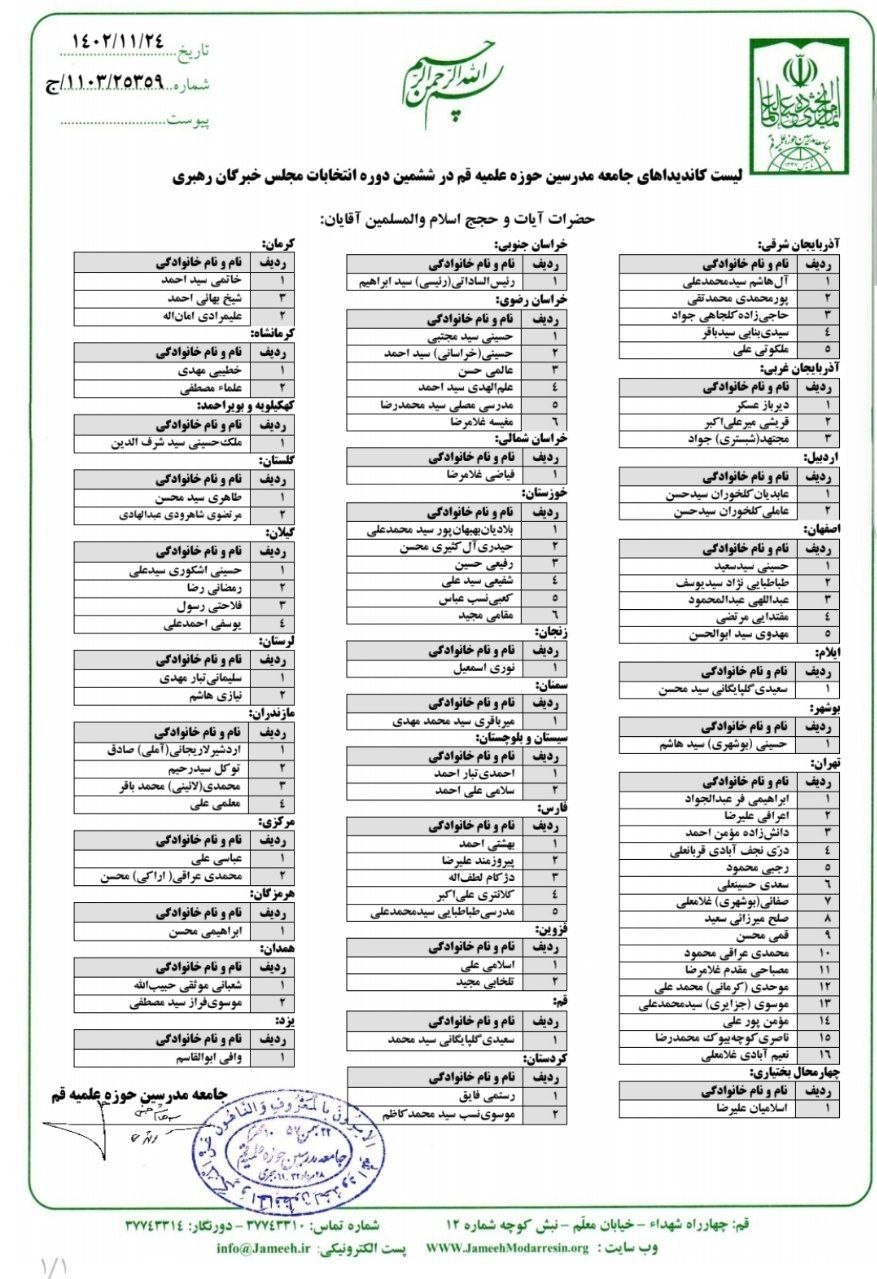 جامعه مدرسین حوزه علمیه قم , مجلس خبرگان رهبری , 