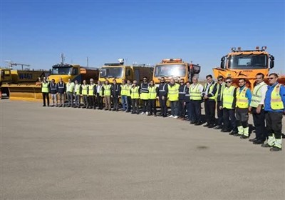 مانور عملیات زمستانی در فرودگاه اردبیل برگزار شد